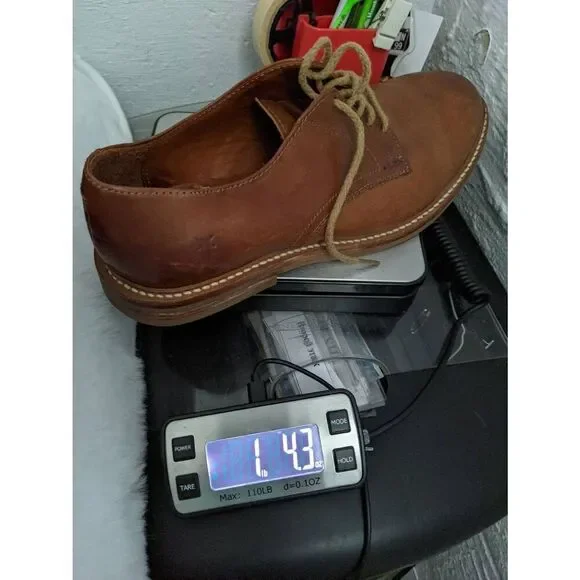 Frye James Crepe‎ Brown Leather Plain Toe Oxfords Mens Size 8.5